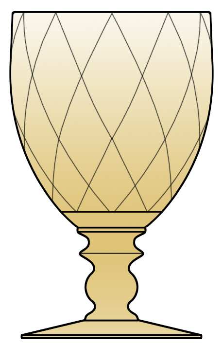 Yeoman Yellow Sahara (Stem 1184, Optic) Water Goblet by Heisey-1