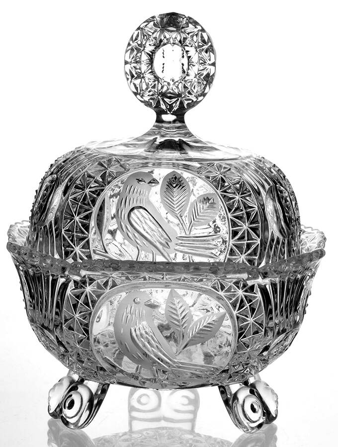 The Byrdes Collection Footed Candy Dish & Lid by Hofbauer-1