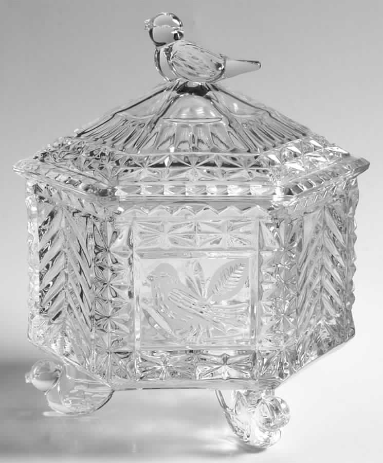 The Byrdes Collection Hex Footed Candy Dish with Lid by Hofbauer-1