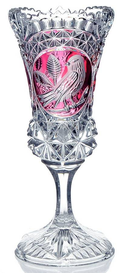Byrdes Collection, The Ruby 9" Stemmed Vase by Hofbauer-1