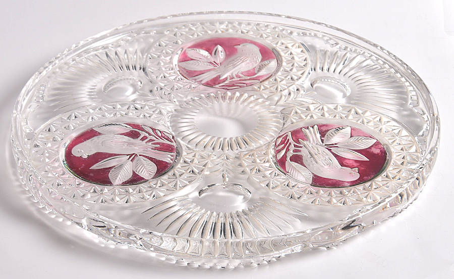 Byrdes Collection, The Ruby Cake Plate by Hofbauer-1