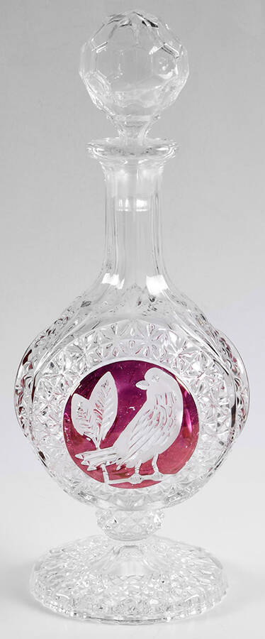 Byrdes Collection, The Ruby Footed Decanter & Stopper by Hofbauer-1