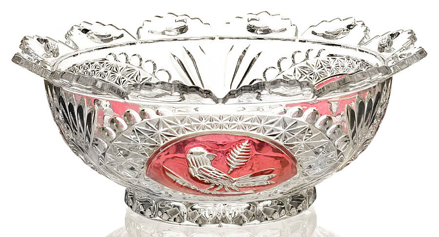 Byrdes Collection, The Ruby 10" Footed Scalloped Bowl by Hofbauer-1