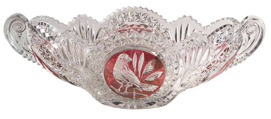 Byrdes Collection, The Ruby 13" Oval Handled Bowl by Hofbauer-1