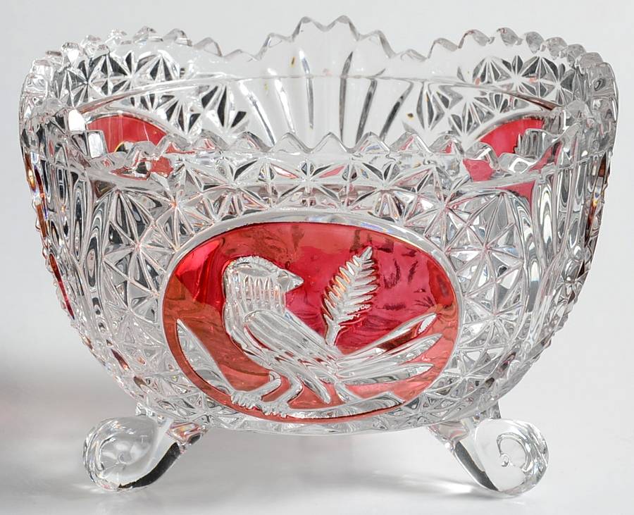 Byrdes Collection, The Ruby 4" 3-Toed Footed Bowl by Hofbauer-1
