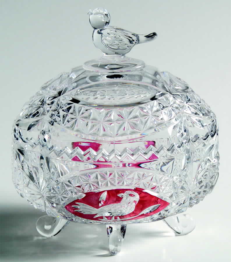 Byrdes Collection, The Ruby Footed Candy Box & Lid by Hofbauer-1