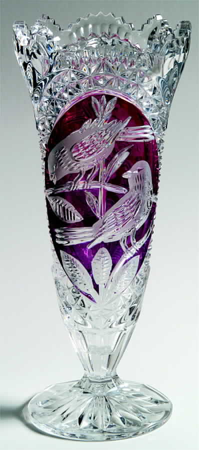 Byrdes Collection, The Ruby 10" Footed Vase by Hofbauer-1