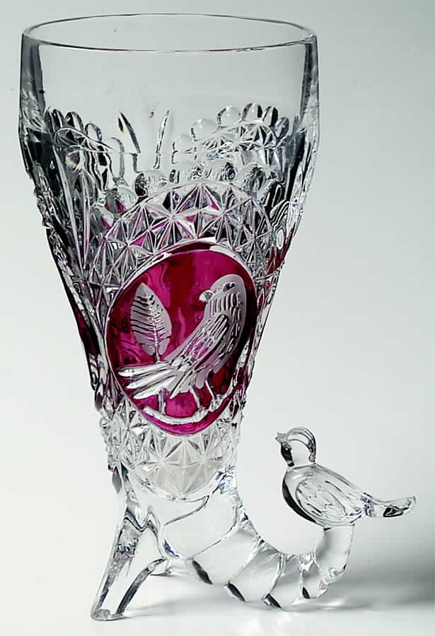 Byrdes Collection, The Ruby 7" Cornucopia Vase by Hofbauer-1