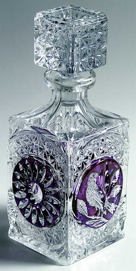 Byrdes Collection, The Ruby Square Decanter with Stopper by Hofbauer-1