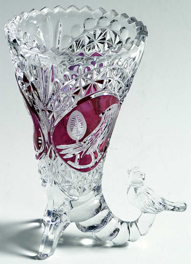 Byrdes Collection, The Ruby 6" Cornucopia Vase by Hofbauer-1