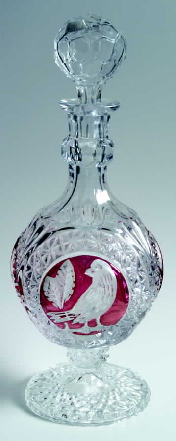 Byrdes Collection, The Ruby Footed Decanter & Stopper by Hofbauer-1