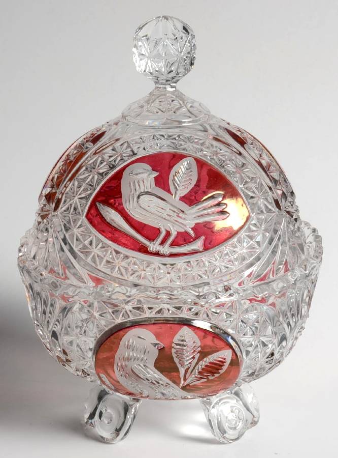 Byrdes Collection, The Ruby Candy Dish & Lid by Hofbauer-1