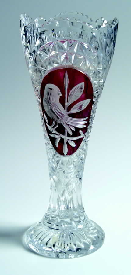 Byrdes Collection, The Ruby 12" Footed Vase by Hofbauer-1