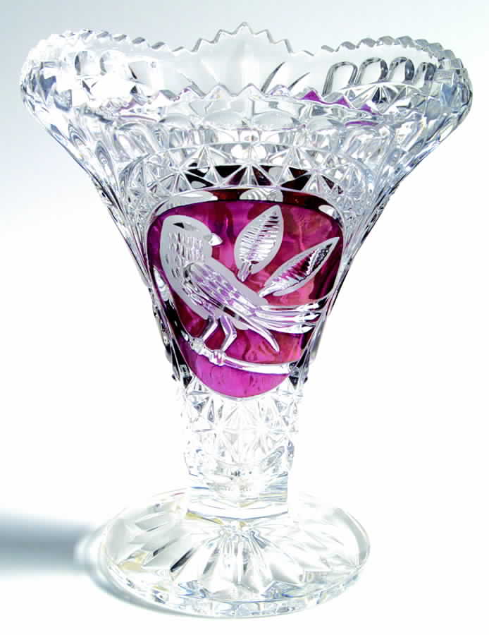 Byrdes Collection, The Ruby 7" Footed Vase by Hofbauer-1