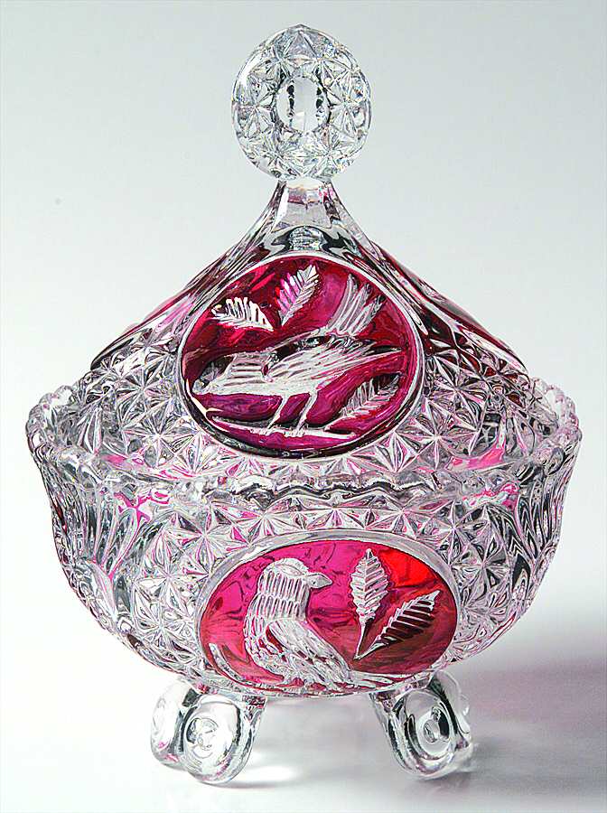 Byrdes Collection, The Ruby Candy Dish & Lid by Hofbauer-1