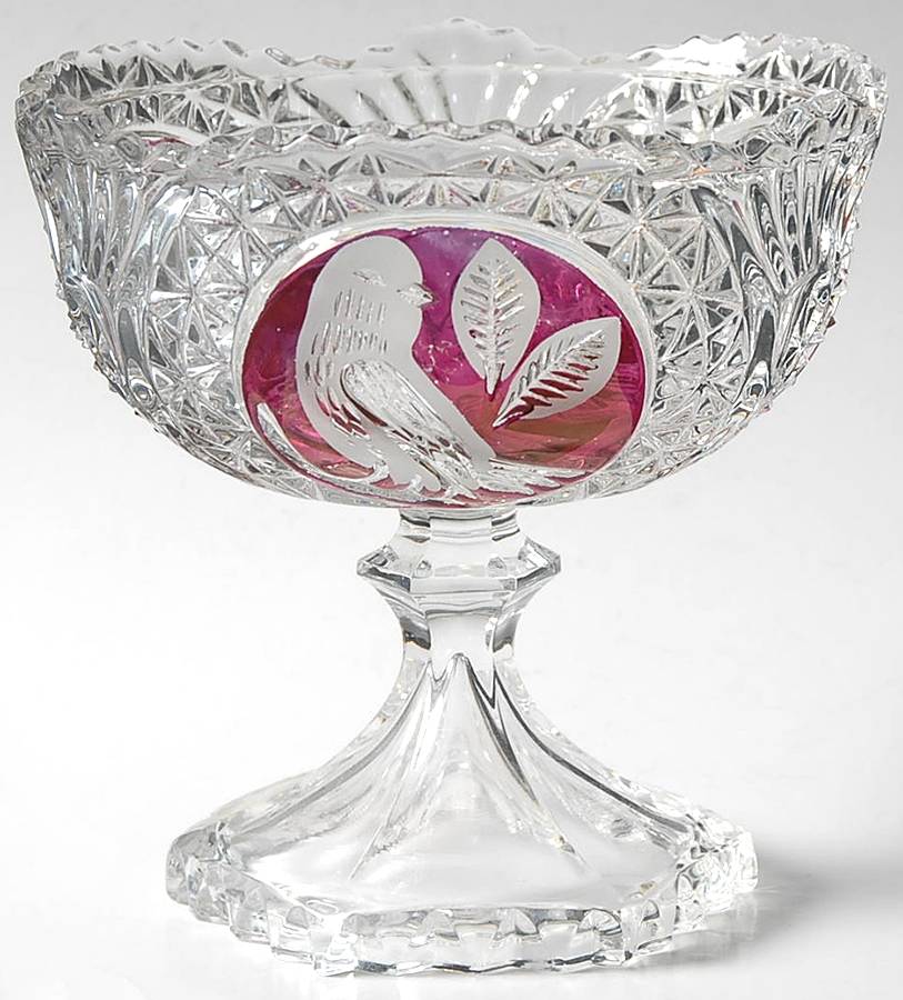 Byrdes Collection, The Ruby Footed Candy Dish No Lid by Hofbauer-1