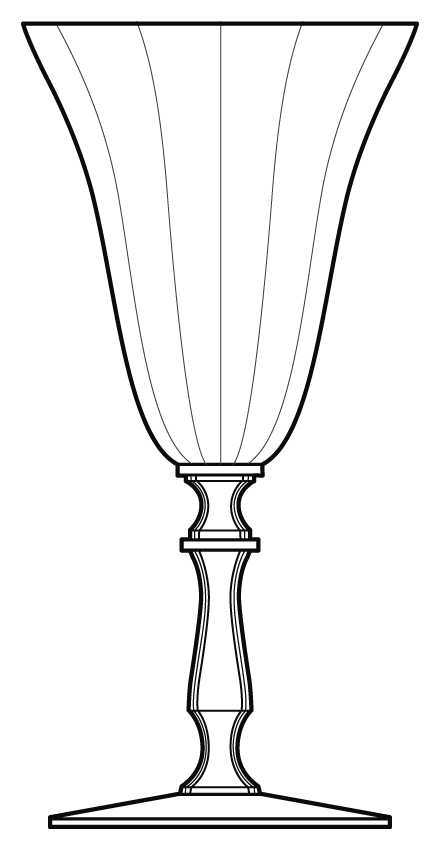 Ding Water Goblet by Huntington Glass-1