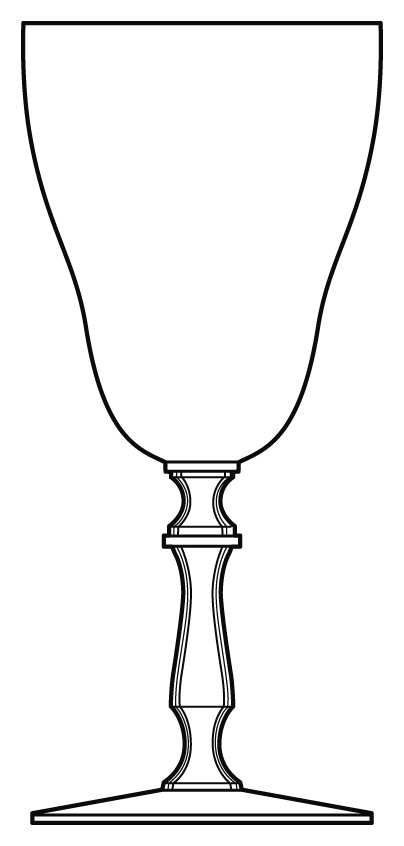 Dong Clear Water Goblet by Huntington Glass-1