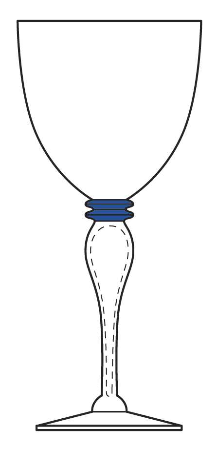 Attica Blue Water Goblet by Holmegaard-1