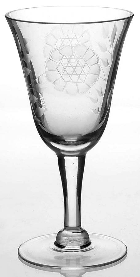 Cornflower (Smooth Stem, Non Optic) Water Goblet by W J Hughes-1