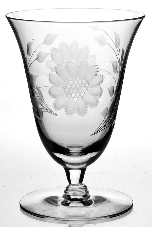 Cornflower (Smooth Stem, Non Optic) 8 Oz Footed Tumbler by W J Hughes-1