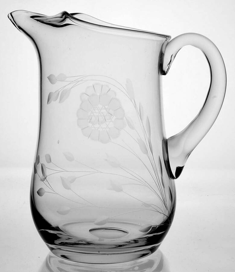 Cornflower (Smooth Stem, Non Optic) 48 Oz Ice Lip Pitcher by W J Hughes-1