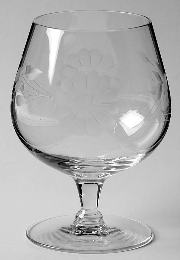 Cornflower (Smooth Stem, Non Optic) Brandy Glass by W J Hughes-1