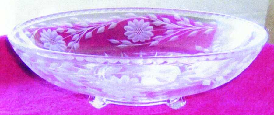 Cornflower (Smooth Stem, Non Optic) 11" Lily Bowl by W J Hughes-1