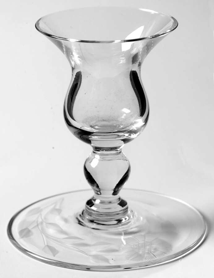 Cornflower (Smooth Stem, Non Optic) 5" Single Light Candlestick by W J Hughes-1