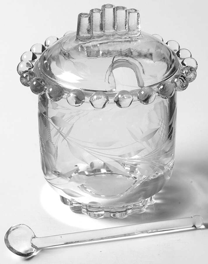 Cornflower (Smooth Stem, Non Optic) Marmalade with Lid & Ladle by W J Hughes-1