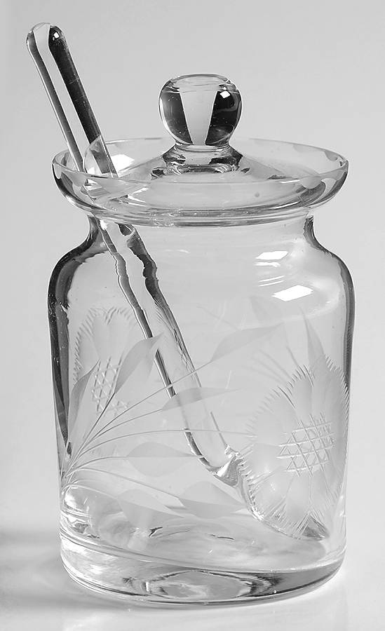 Cornflower (Smooth Stem, Non Optic) Marmalade with Lid and Spoon by W J Hughes-1