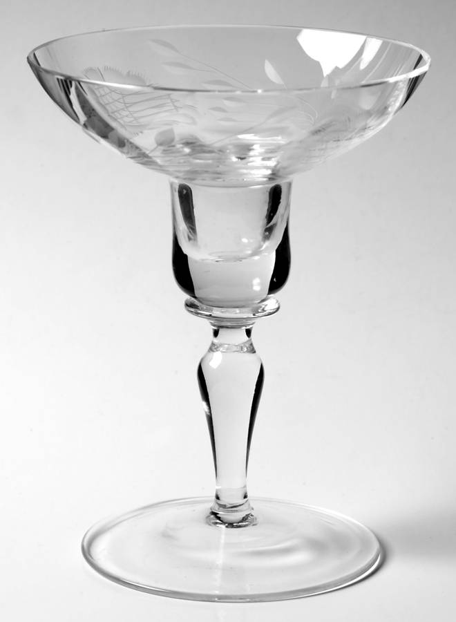 Cornflower (Smooth Stem, Non Optic) 5" Single Light Candlestick by W J Hughes-1