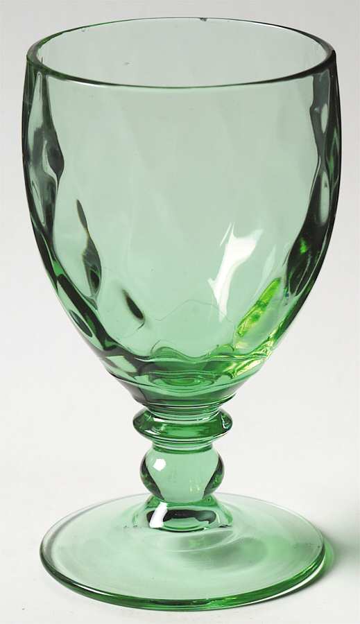 Yeoman Green (Stem 1184, Optic) Water Goblet by Heisey-1