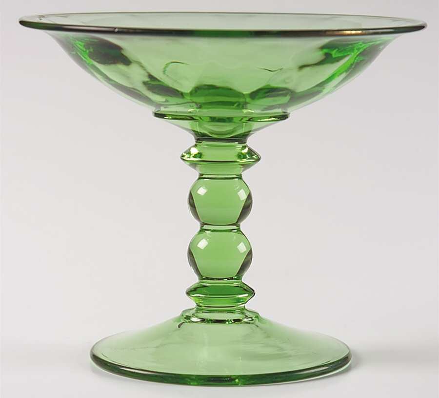 Yeoman Green (Stem 1184, Optic) Round Compote (Height X Width) by Heisey-1