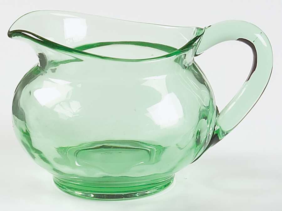 Yeoman Green (Stem 1184, Optic) Hotel Creamer by Heisey-1