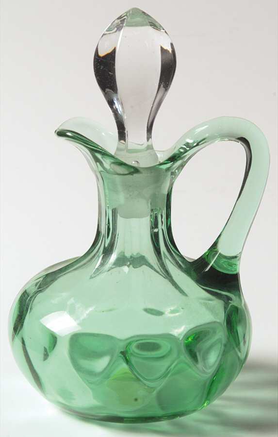 Yeoman Green (Stem 1184, Optic) 4 Oz Cruet & Stopper by Heisey-1