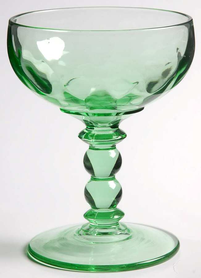 Yeoman Green (Stem 1184, Optic) Champagne/Tall Sherbet by Heisey-1