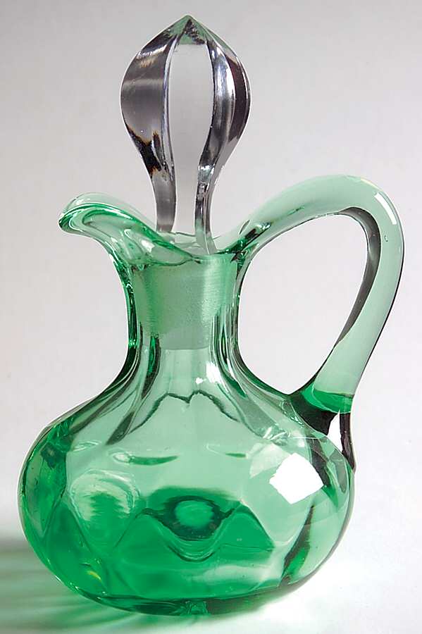 Yeoman Green (Stem 1184, Optic) 2 Oz Cruet & Stopper by Heisey-1