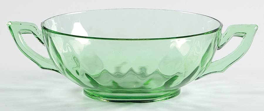 Yeoman Green (Stem 1184, Optic) Cream Soup Bowl Only by Heisey-1