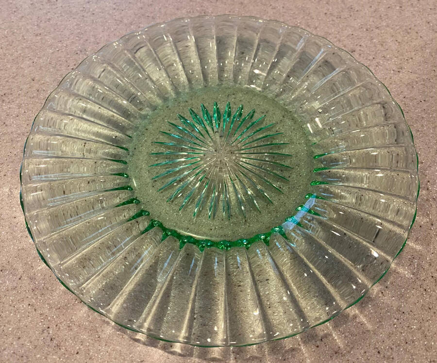 Coarse Rib Green (Moongleam) 7" Salad Plate by Heisey-1