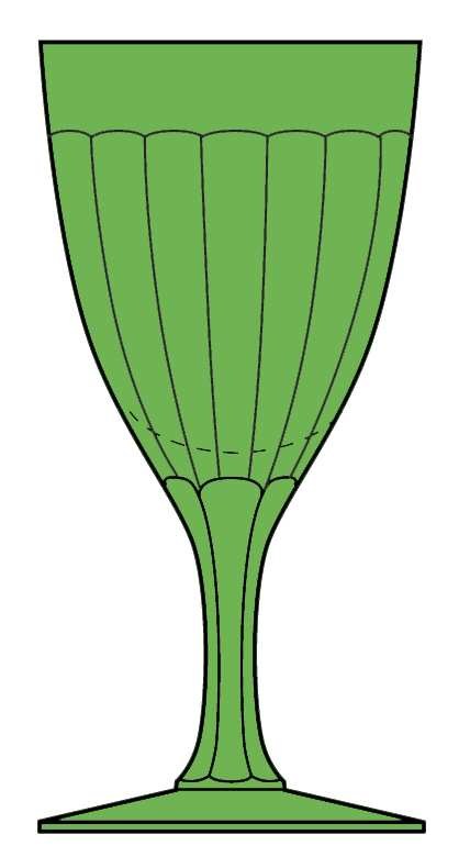 Coarse Rib Green (Moongleam) Water Goblet by Heisey-1