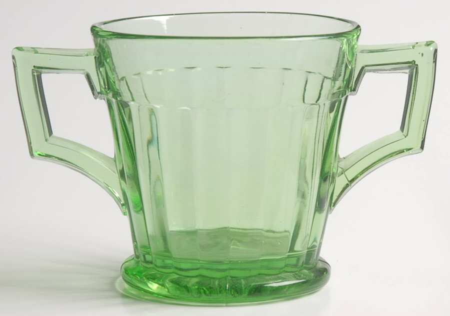 Coarse Rib Green (Moongleam) Open Sugar by Heisey-1