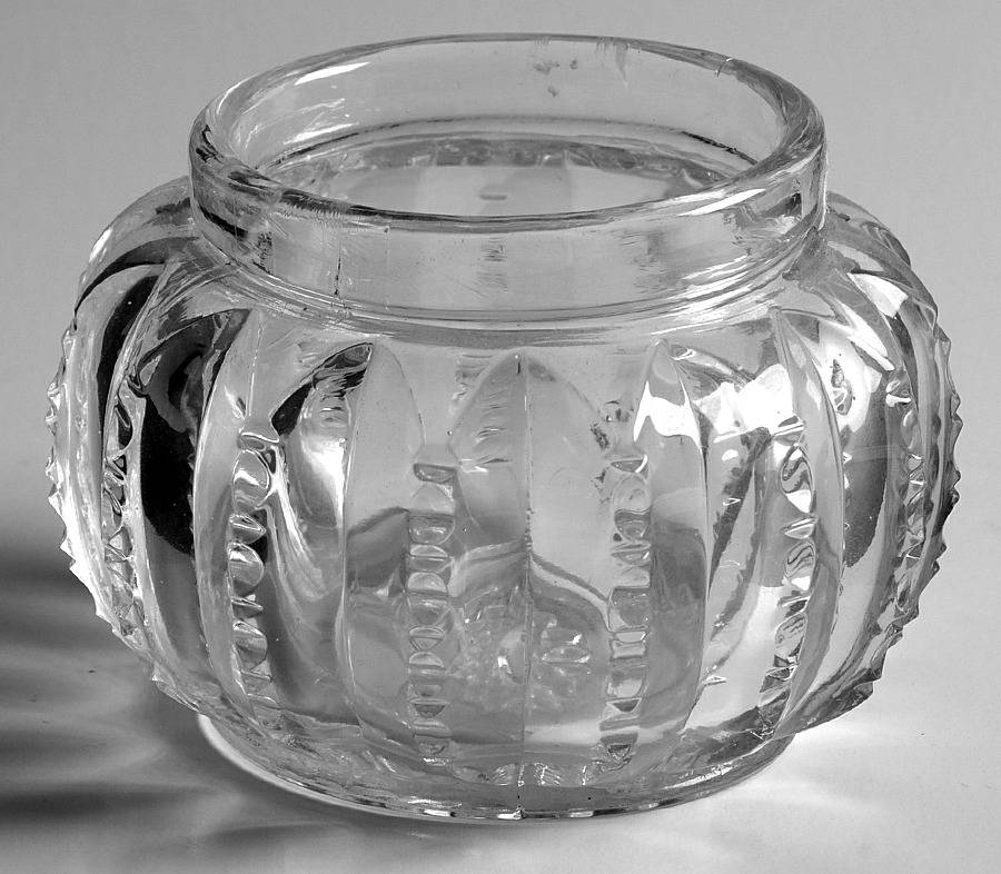 Groove and Slash Clear Open Round Puff Box by Heisey-1