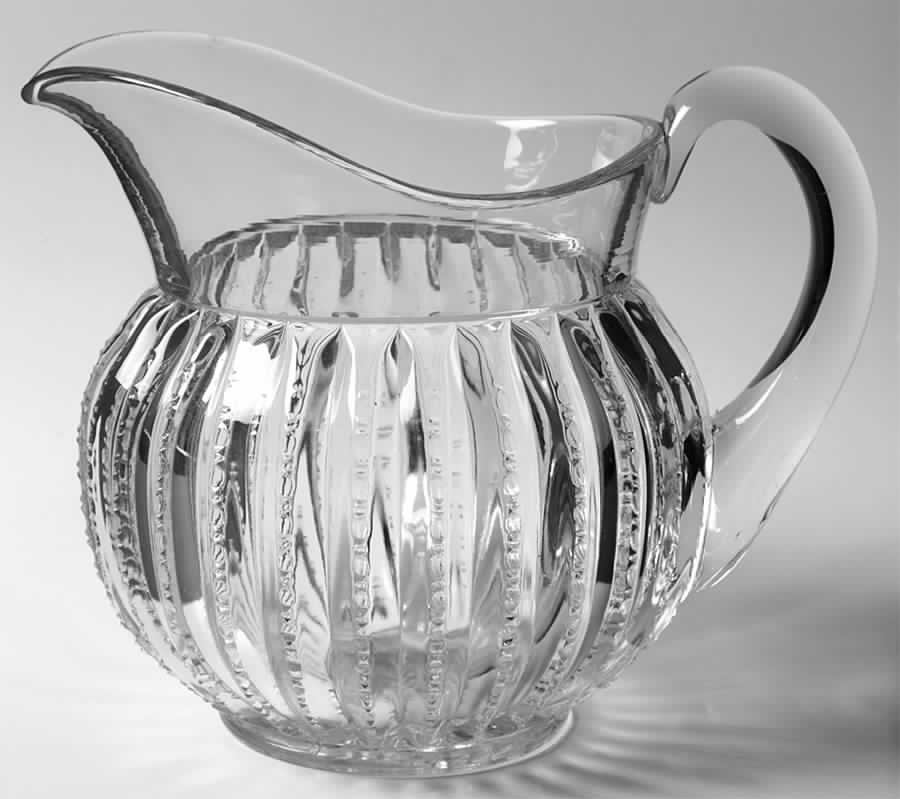 Groove and Slash Clear 76 Oz Pitcher by Heisey-1