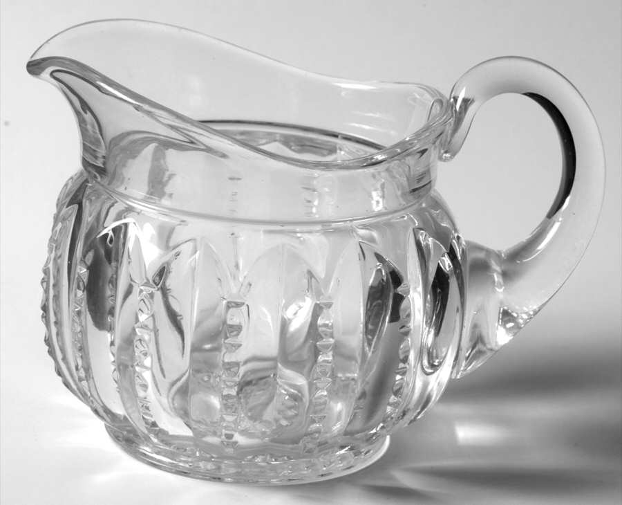 Groove and Slash Clear Creamer by Heisey-1