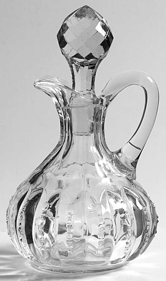 Groove and Slash Clear Cruet & Stopper by Heisey-1