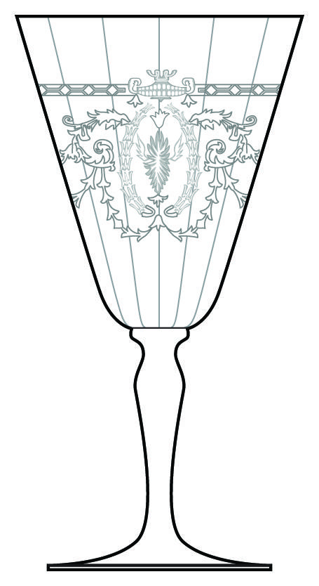 Zodiac (Stem 3335, Etch) Water Goblet by Heisey-1