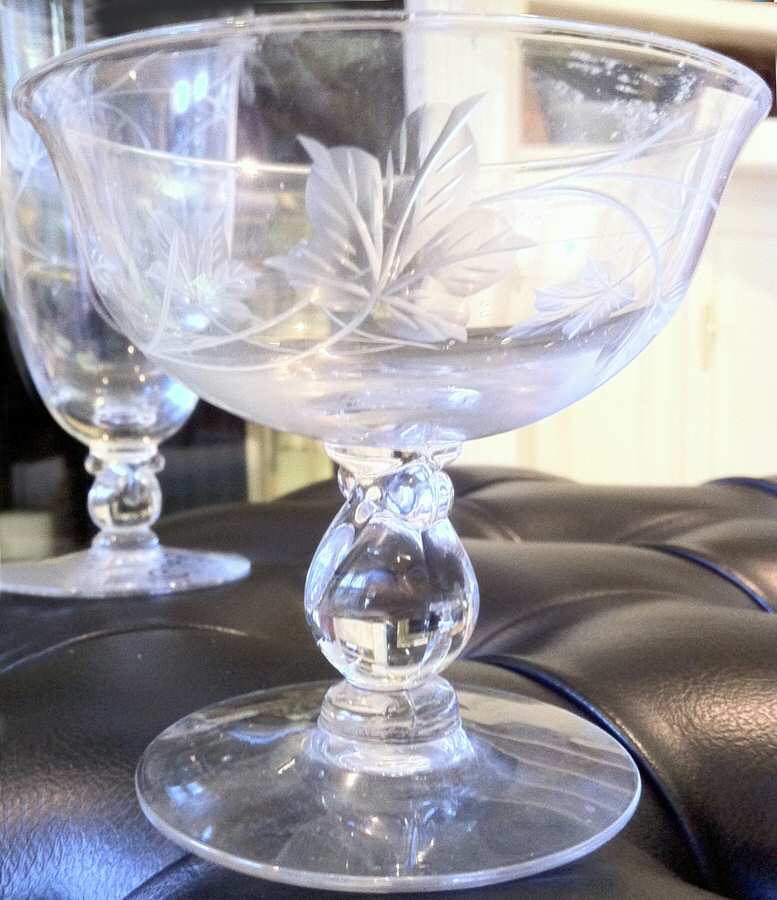 Ivy (Stem 5040, Cut) Champagne/Tall Sherbet by Heisey-1