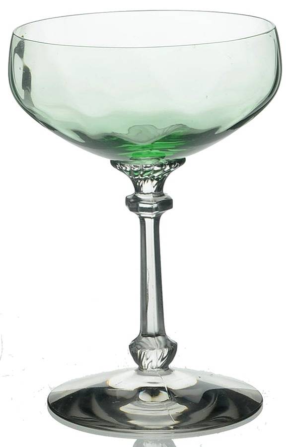 Old Dominion Green (Green Bowl, Clear Stem) Champagne/Tall Sherbet by Heisey-1