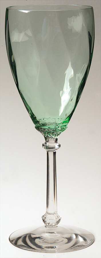 Old Dominion Green (Green Bowl, Clear Stem) Water Goblet by Heisey-1